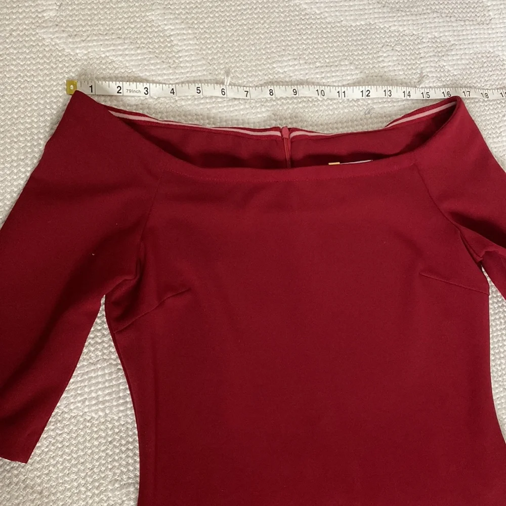 Rinascimento sheath dress scuba crepe, stretchy, 1/4 sleeves body contour Size S - Picture 13 of 15